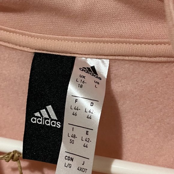 Sz L Adidas Hyperglam Fleece Sweater Front sleeve slits - Picture 5 of 7